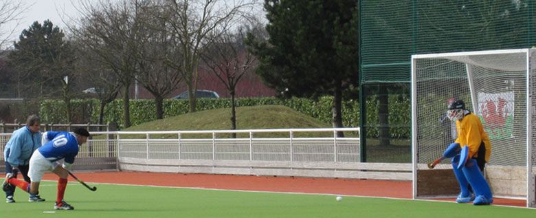 The French centre midfielder fluffs his flick to leave Scottish Thistles keeper with an easy task